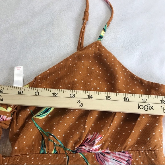 Xhilaration Asymmetrical Dress Women’s Size L Color Brown Print Floral Pullover - Picture 5 of 13